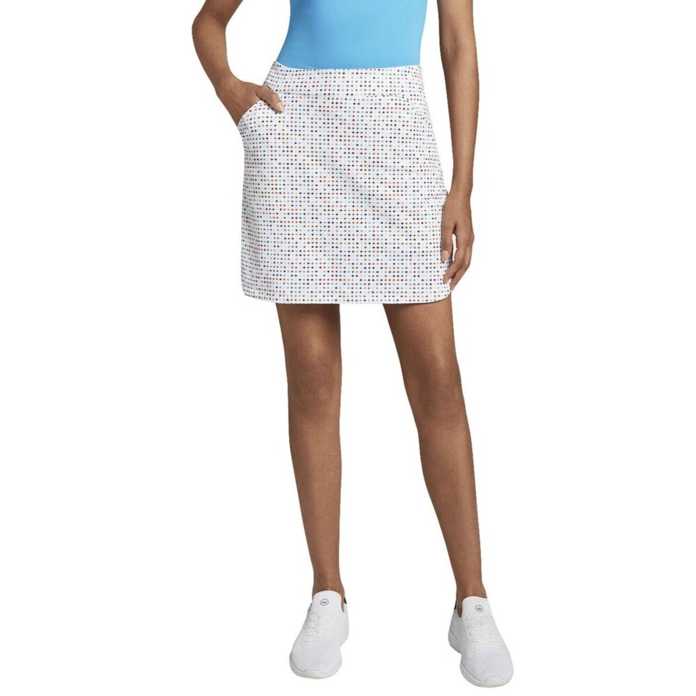 Peter Millar Performance Alice Petal Hem Mid Century Golf Skort White Women's XL